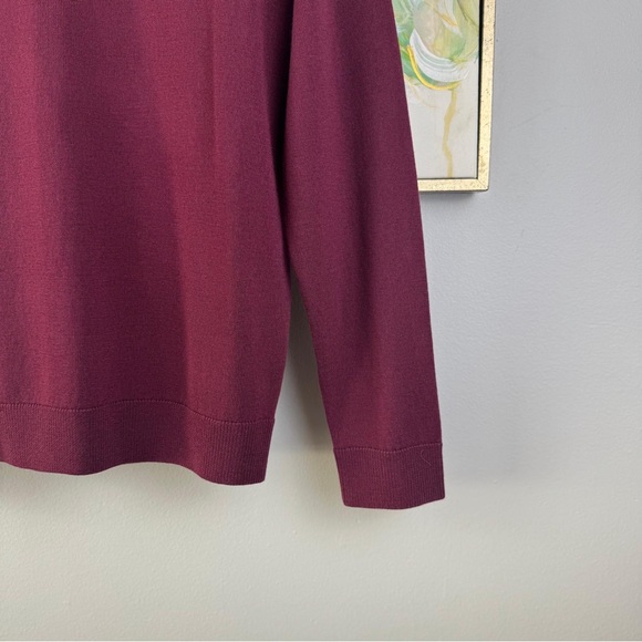 Nordstrom 100% Merino Wool Mock Neck Sweater Burgundy Men’s L - Picture 6 of 7